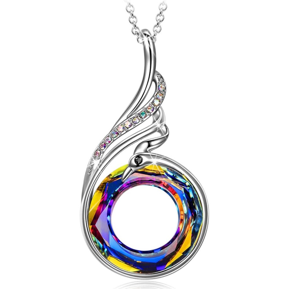 Rise From the Ashes Phoenix Necklace Made with Crystals from Austria, 18"+2" Nec - Picture 1 of 7